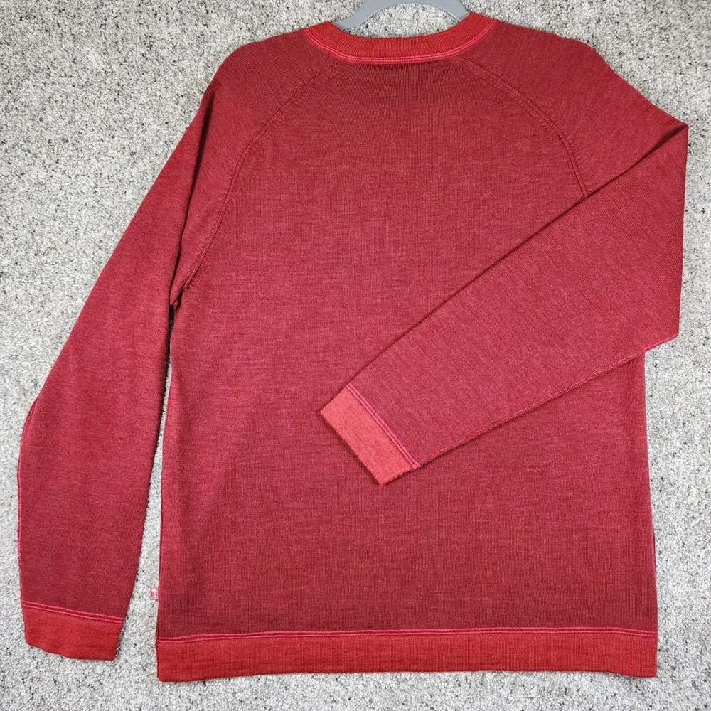 Tommy Bahama Sweater Mens Small V-Neck Extrafine Merino Wool Red Excellent